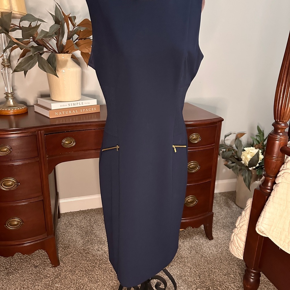 Calvin Klein Navy Backless Dress